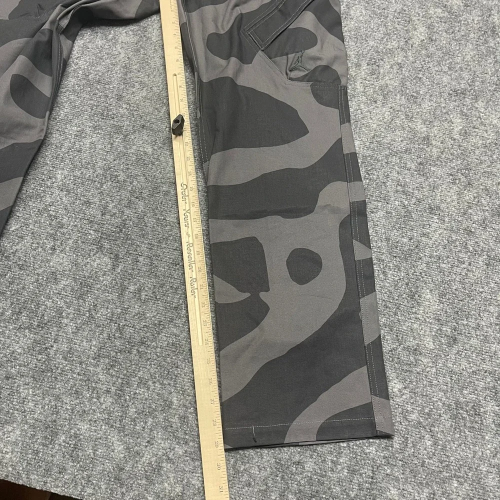 Jordan Pants Mens Medium Charcoal Gray Camo Essentials Cargo Drawstrings Outdoor